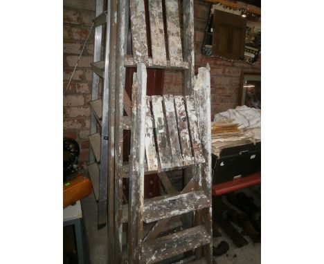 2 pairs of wooden step ladders