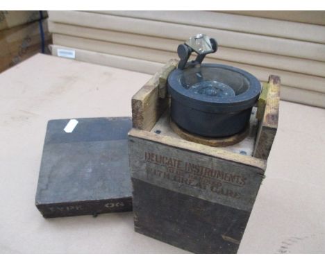 A Boxed Compass by H Hughes &amp; Son Ltd, London.
Box as found