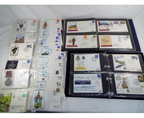 Philately - a collection of first day covers with military interest to include Royal Engineers covers bearing signatures, Nat