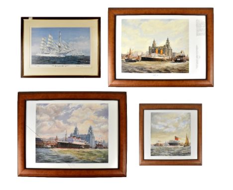 Fourteen various maritime prints to include David R Mason 'The Mir and the Kruzenshtern Racing for the Line', limited edition