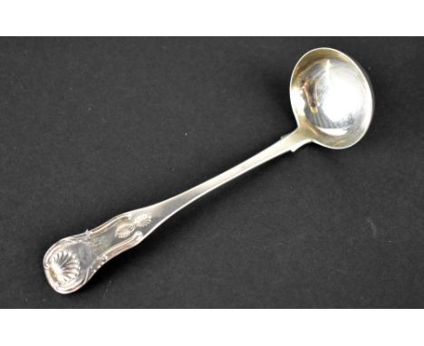 A George IV hallmarked silver sauce ladle, Edinburgh 1824, H.J. Hay (or J. Howden), approx 1.1ozt.