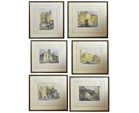 A set of twelve engravings of topographical and architectural scenes, mainly depicting various places in Newcastle, originall