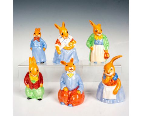 A 6-piece Bunnykins set of the endearing Bunnykins characters of Mary Bunnykins (186/500), Mother Bunnykins (185/500), Farmer