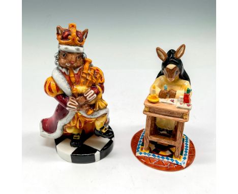 Glossy figural dressed in purple robe, wearing his crown and playing a wind instrument, worldwide limited edition 159 of 500 