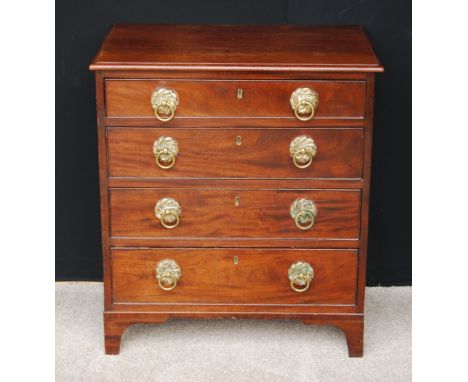Victorian mahogany chest of four drawers on bracket feet, 76cm high and 67cm wide.
