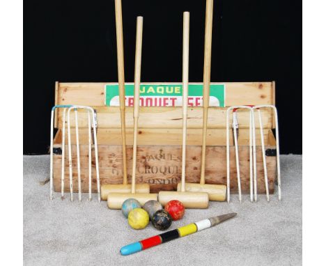 Vintage Jaques croquet set, with labelled box.