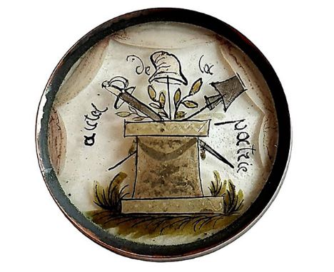 1 Large 18th century French Revolution symbol button. This wonderful example from the French Revolution was painting in rever