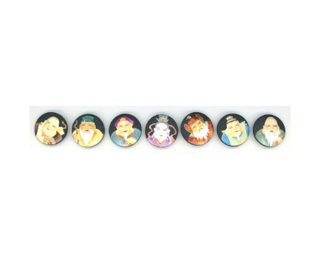7 Medium 20th century examples in a boxed set. This set from the Toshikane Pottery company on Japan are known to collectors a