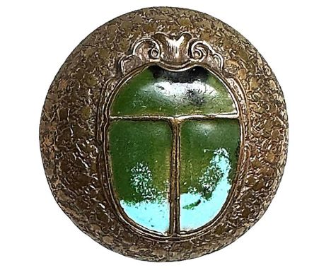 1 Large 19th century high domed scarab button. Here is a wonderful 2 color enamel Scarab button. This is a great example from
