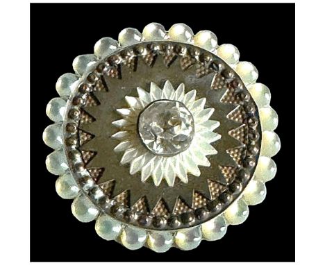 1 Large 18th century 4 material pearl button. Here s a very fine and pristine condition pearl button with a brass center, saw