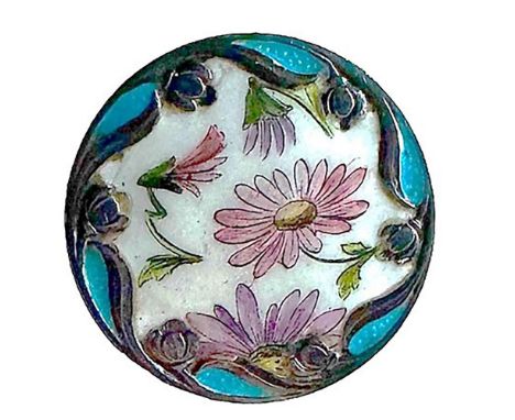 1 Medium 19th century Art Nouveau design sterling button. This is an exquisite design from the Art Nouveau period. The flowin