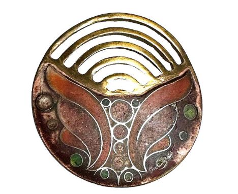 1 Large 20th century pierced enamel butterfly. This incredible button was owned by Pauline Lum of California and came to us w