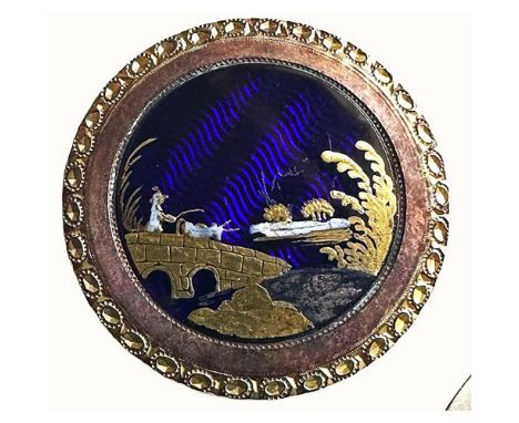 1 Large 18th century copper with a cobalt blue glass center. Here is a one of the rarest buttons in the auction and a very de