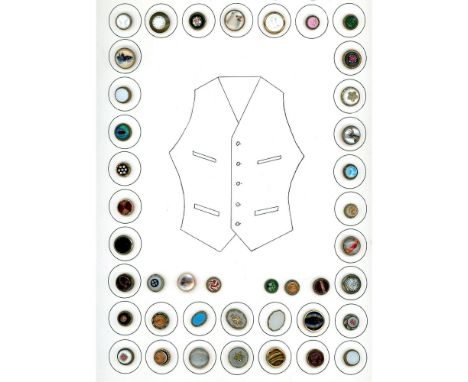 41 Small 19th century assorted "Waistcoat" buttons. Although the term is no longer in the classification of the National Butt