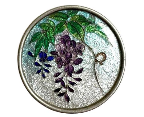 1 Large Medium size 19th century colorful Gin Bari enamel. Here is a beautiful almost large colorful foil backed enamel butto