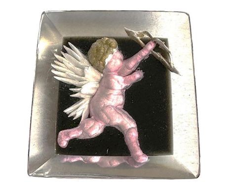 1 Large 21st century Lucite button by Cheryl Empson. Cheryl for a time made fantastic Lucite buttons like this one. Her fathe
