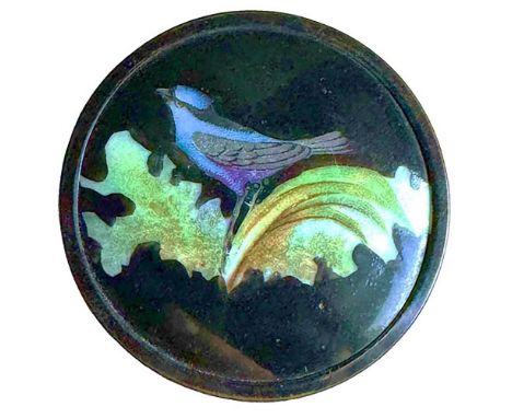 1 Large 19th century hand painted porcelain in metal button. Buttons like this one are not very common. The hand painted desi
