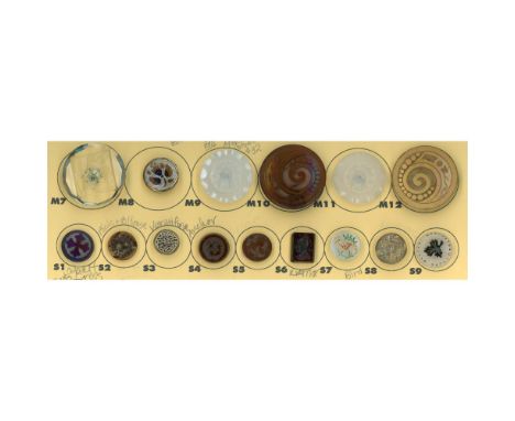 15 S/M/L 19th and early 20th century glass including chocolate. This partial card includes patterns and pictorials, something