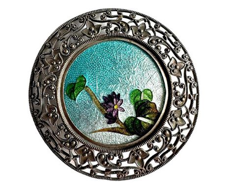 1 Extra Large late 19th century GIN BARI enamel button. Here is an incredibly beautiful and very rare extra large size button