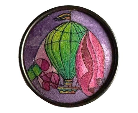 1 Large 20th century Balloon button by Sarah Atlee. Unfortunately this very talented artist no longer makes buttons. Sarah's 