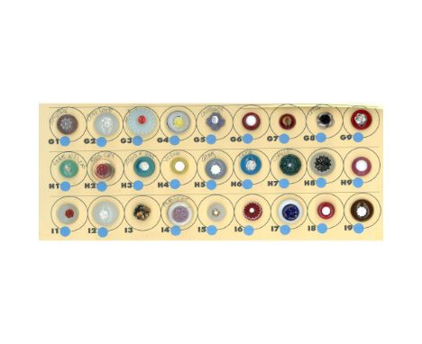 27 Small 19th century swirlback examples including some rarities. Here is a nice assortment of assorted colored swirlback gla