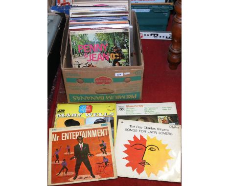 A collection of L.P records pop and easy listening to include Mary Wells mono Atlantic original.