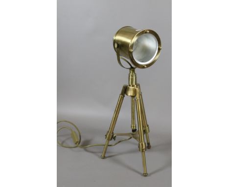 A novelty brass desk lamp.