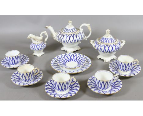 A Zachariah Boyle fifteen piece tea service c1830. Condition Report. To be used as a guide only. All crazed and with some sta