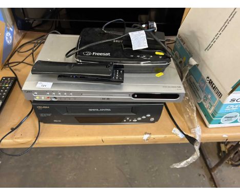 Bush video recorder, LG DVD player together with Freesat box