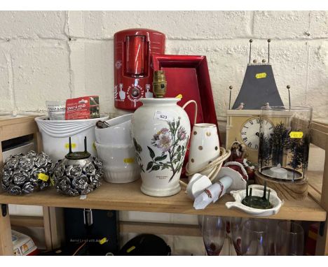 Portmeirion lamp and a quantity of other ceramics, planters etc