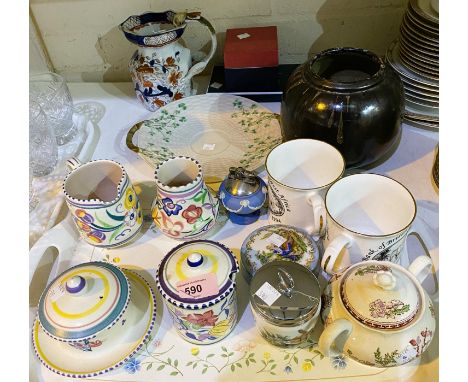 Four 1960's pieces of Poole pottery; etc. 