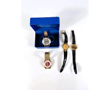 A limited edition Rotary Automatic wristwatch with open movement to front and back (crown missing), A Tissot Stylist, an Avia