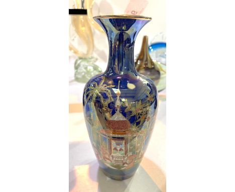 A blue lustre Carltonware vase 'Persia' design, ht. 27cm 