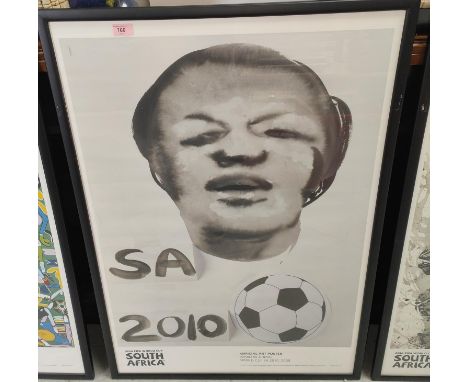 World Cup 2010 Art poster 'World Cup SA 2010' by Marlene Dumas (original) in ebonised frame  