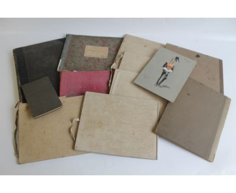 A COLLECTION OF ALBUMS AND SKETCHBOOKS OF ORIGINAL ARTWORK to include a scrapbook signed 'R. W. Hart' containing various pen,