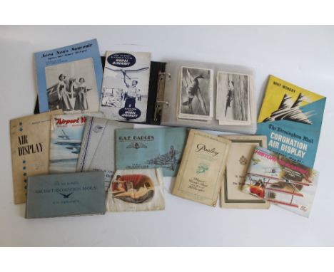 A COLLECTION OF AVIATION INTEREST ITEMS, to include postcards, aircraft related ephemera together with a 1952 Aircraft recogn