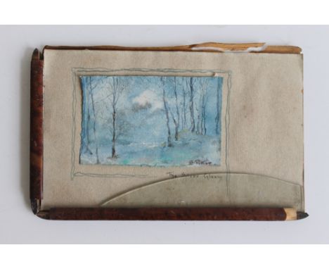 A SMALL WATERCOLOUR OF A WOODLAND SCENE TITLED 'THE SILVER GLENNY' SIGNED B PITTAR?, frame a/f 