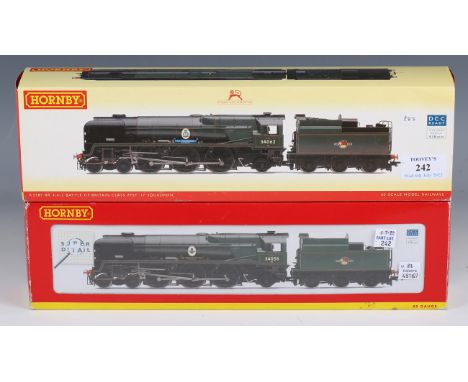 Two Hornby gauge OO DCC Ready Rebuilt Battle of Britain Class locomotives and tenders, comprising R.2709 'Sir Frederick Pile'