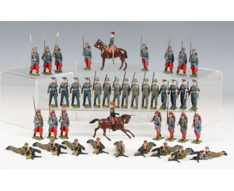 A collection of Britains lead figure sets, including No. 1318 British machine gunners, No. 1711 The Foreign Legion, No. 141 I