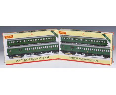 Two Hornby gauge OO DCC Ready train packs, comprising R.3260 Southern Railway 2-HAL and R.3290 British Railways 2-HAL, both b