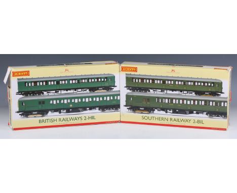 Two Hornby gauge OO DCC Ready train packs, comprising R.3699 British Railways 2-HIL and R. 3700 Southern Railway 2-BIL, both 