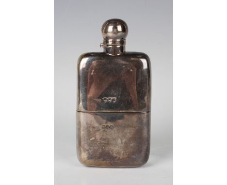 A late Victorian silver hip flask with screw hinged lid and detachable cup, London 1892 by Army &amp; Navy Cooperative Societ