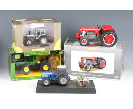 Six Universal Hobbies 1/16 scale model tractors, comprising Massey Ferguson 165, Massey Harris Pony 812, Massey Ferguson 65 M