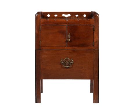 
	
		A George III mahogany night commode, circa 1780, 77cm high, 55cm wide, 43cm deep
		
		Condition Report: 
		shrinkage cra