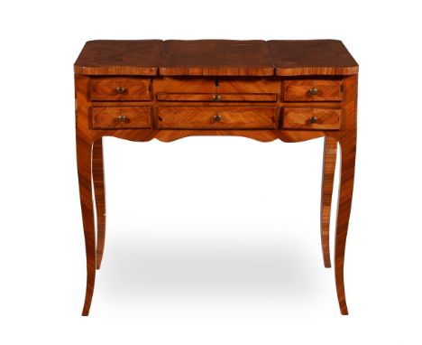 
	
		Y&nbsp;A tulipwood dressing table in Louis XV/XVI transitional style, early 20th century, 72cm high, 77cm wide, 49cm dee