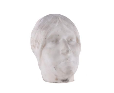 
	
		A sculpted marble model of a lady's face, unsigned, late 19th century, 22cm high, together with a cast model, possibly d