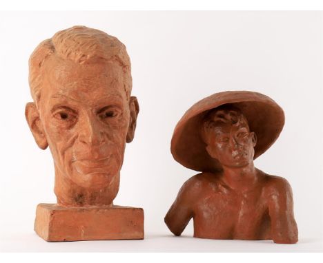 
	
		Two terracotta busts by Arthur Fleischmann (1896-1990) 
		'Balinese Man'
		Terracotta
		Signed, 24cm high;
		And another