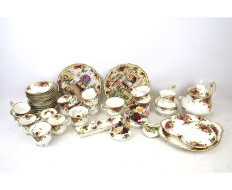 A collection of assorted Royal Albert china. Including 'Old Country Roses'. Comprising teapot, cups, saucers, etc. 
