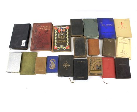 An assortment of 19th century and early 20th century prayer books. Including '1914 Army Pocket Testament', 1892 'Holy Bible',