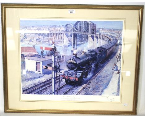 Terence Cuneo (1907-1996), signed limited edition print. 'Cornish Riviera Express', 98/850, 60cm x 48.5cm, framed and glazed
